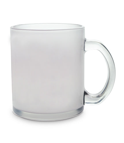 Glas-Tasse satiniert mit Logo-Druck