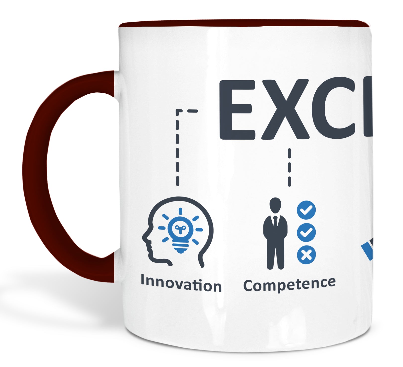 Tasse Bordeaux mit Logo-Druck