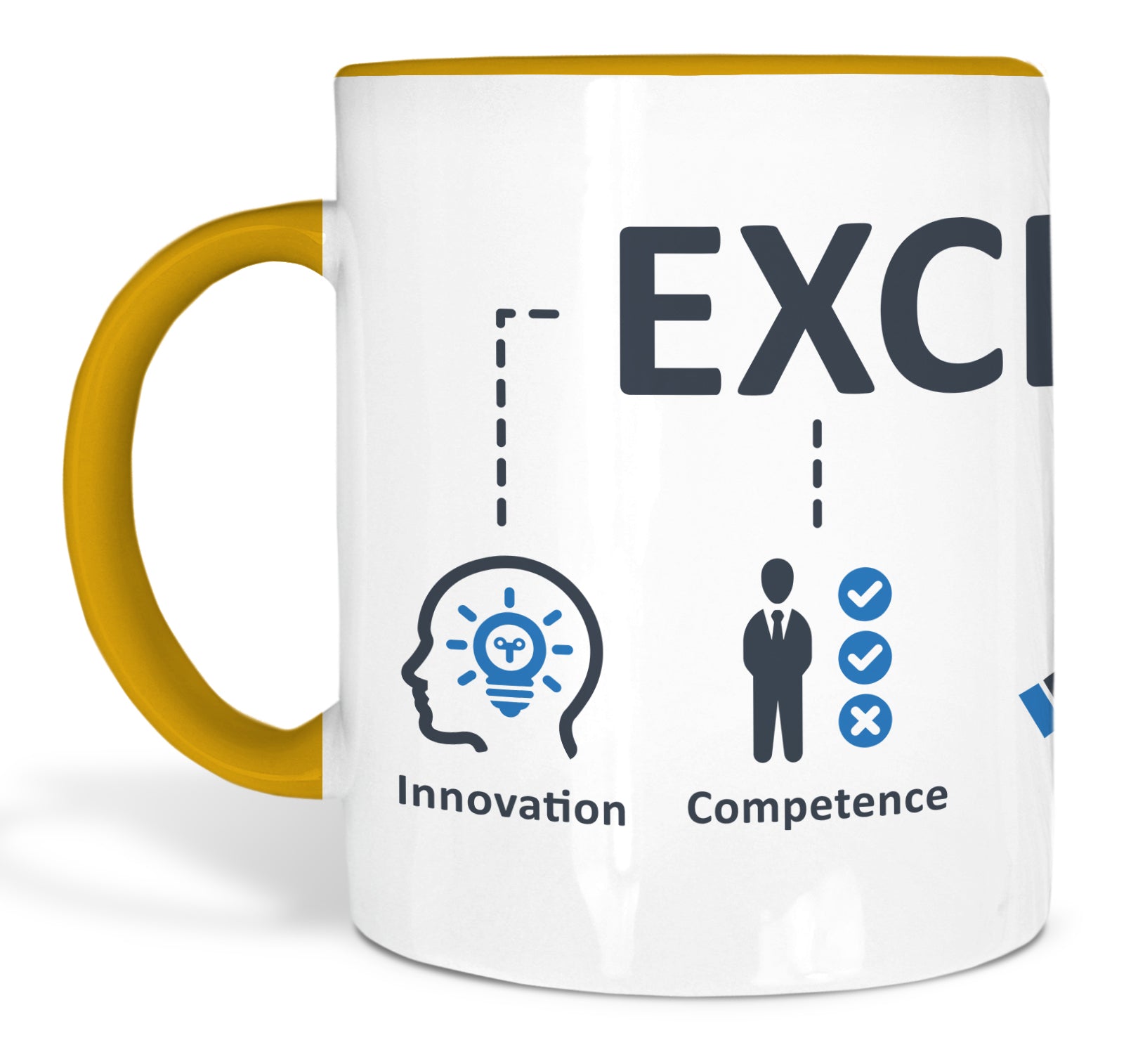 Tasse Goldgelb mit Logo-Druck