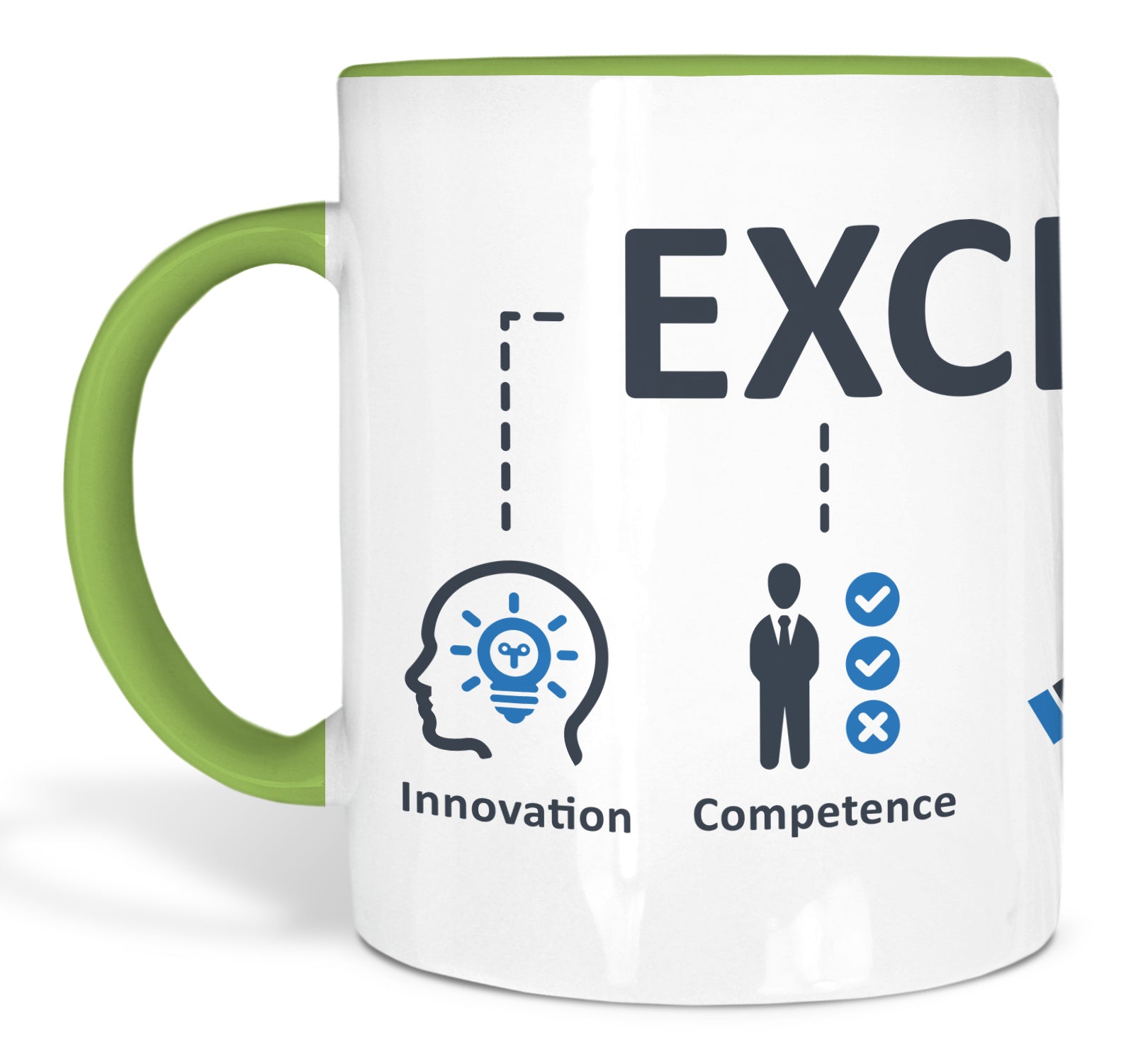 Tasse Hellgrün mit Logo-Druck