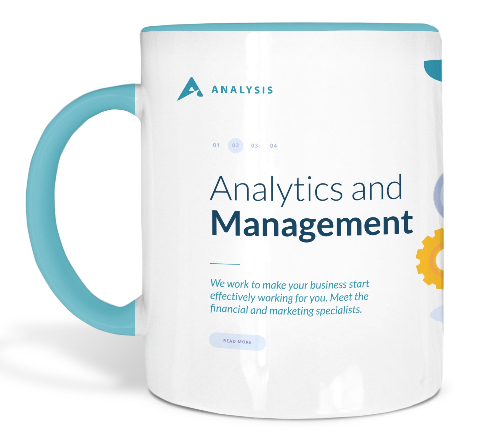 Tasse Türkis mit Logo-Druck