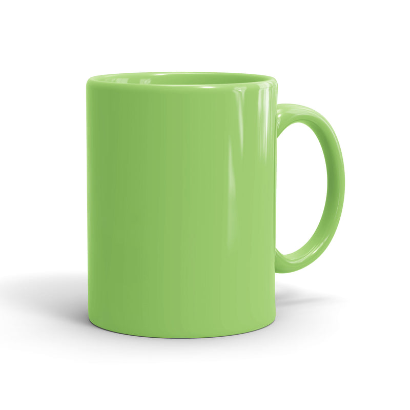 Tasse vollfarbig hellgrün mit Logo-Druck
