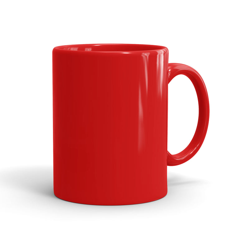 Tasse vollfarbig rot mit Logo-Druck