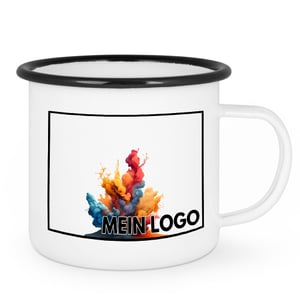 Emailletasse Rand schwarz