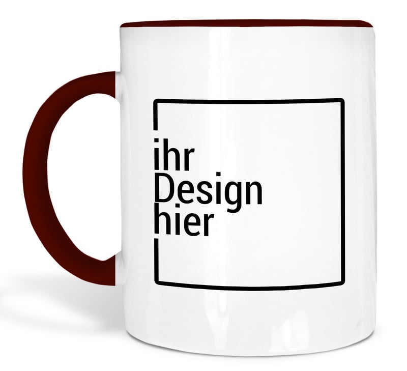 Tasse bordeaux bedrucken - Werbetasse mit Logo bedrucken lassen