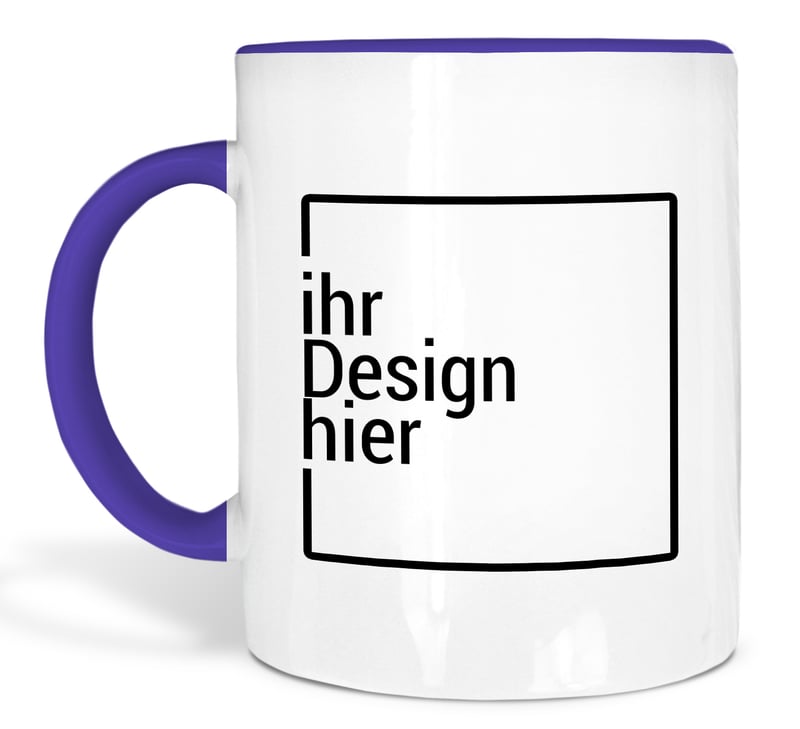 Tasse dunkelblau bedrucken - Werbetasse mit Logo bedrucken lassen