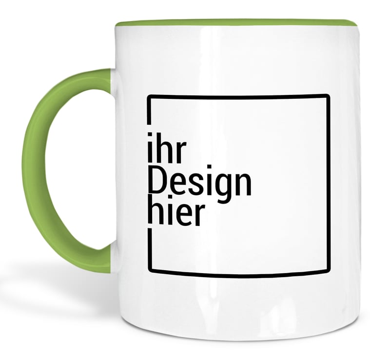 Tasse hellgrün bedrucken - Werbetasse mit Logo bedrucken lassen