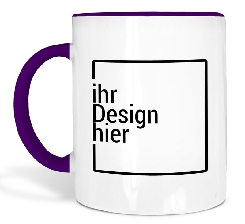 Tasse lila bedrucken - Werbetasse mit Logo bedrucken lassen