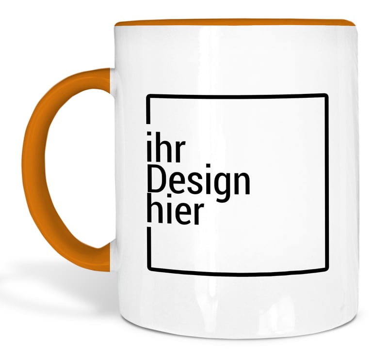 Tasse orange bedrucken - Werbetasse mit Logo bedrucken lassen
