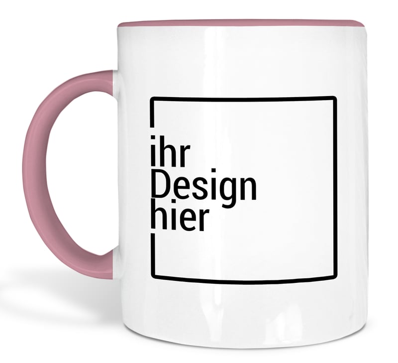 Tasse rosa bedrucken - Werbetasse mit Logo bedrucken lassen